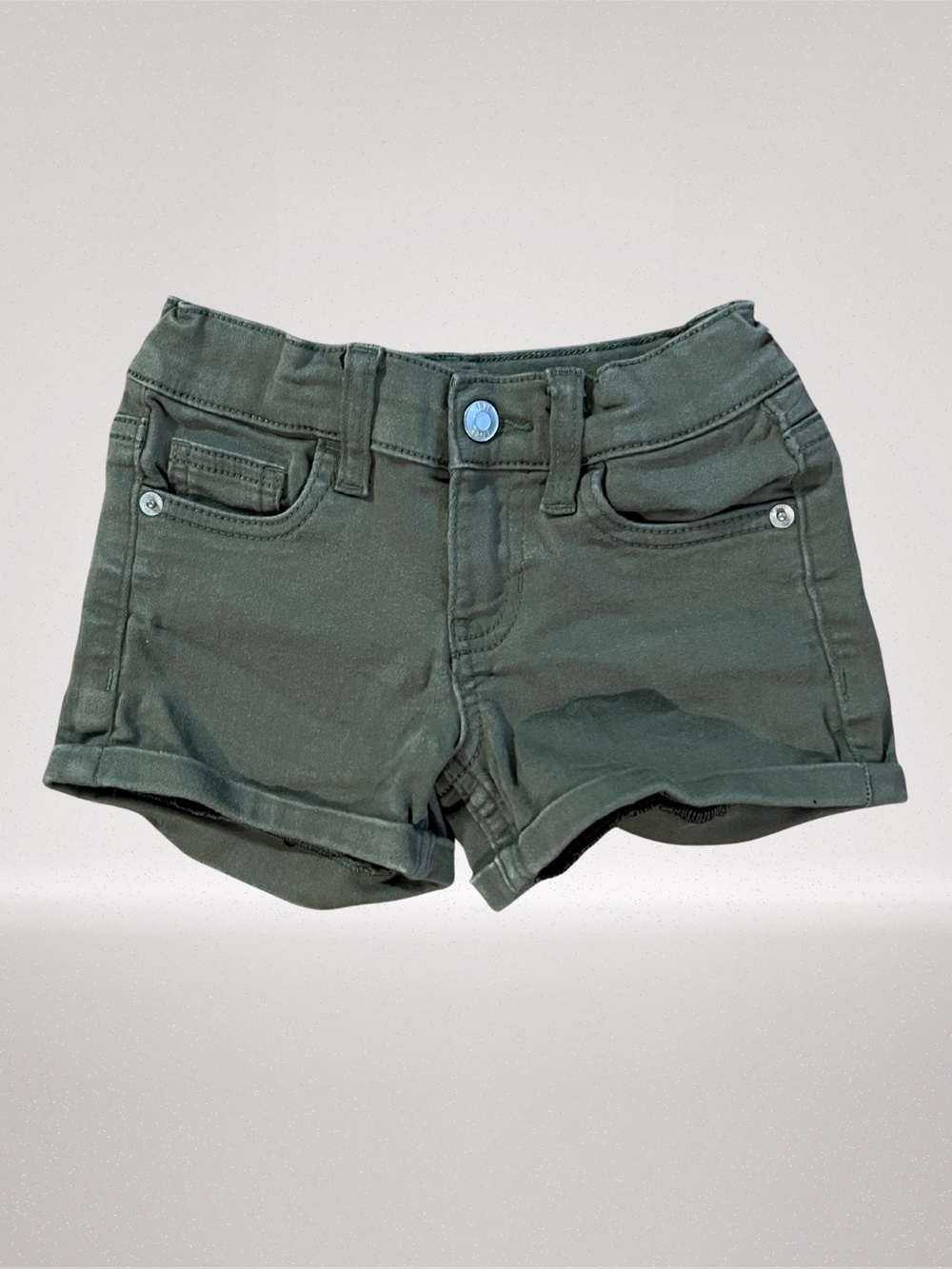 True Craft Girls Olive Green Stretch Cuffed Shorts Size 4